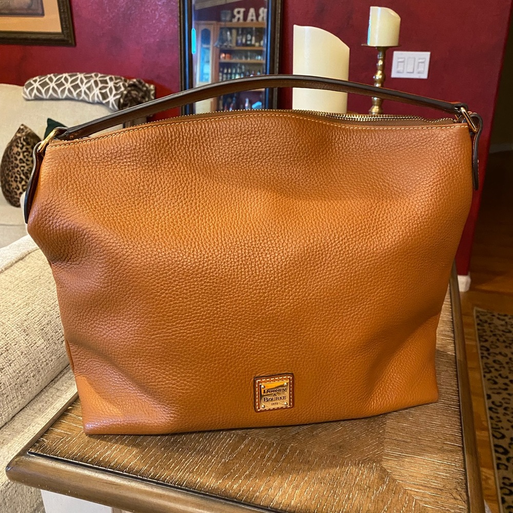 Dooney & Bourke - Gorgeous pebbled leather East/West Sac in caramel.